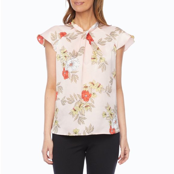 NWT Liz Claiborne Womens Crew Neck Short Sleeve Blouse - Picture 1 of 6
